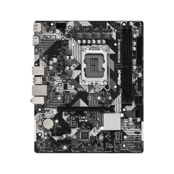Asrock B760M-H2/M.2, Intel B760, 1700, Micro ATX, 2 DDR5, 2 HDMI, 2.5G LAN, PCIe4, 2X M.2