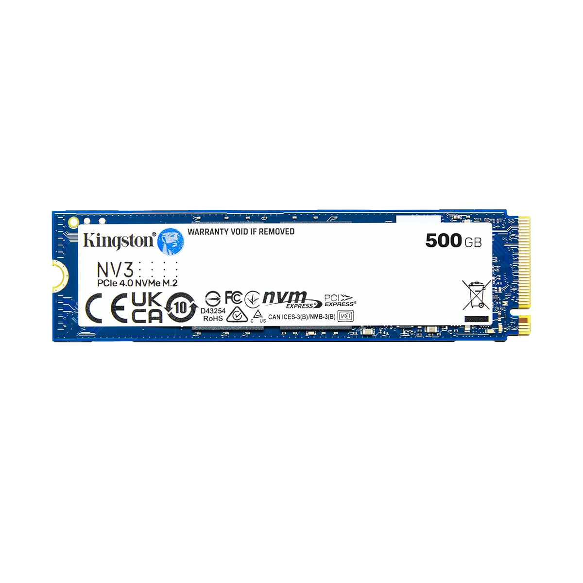 kingston500gb Kingston NV3 500GB M.2 2280 NVMe SSD | PCIe 4.0 Gen 4x4 | Up to 5000 MB/s | SNV3S/500G - Image 1